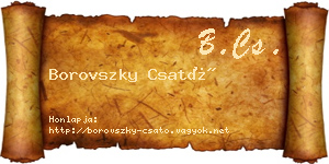 Borovszky Csató névjegykártya